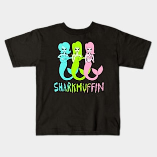 Sharkmuffin Mermaid Aliens with Logo Kids T-Shirt